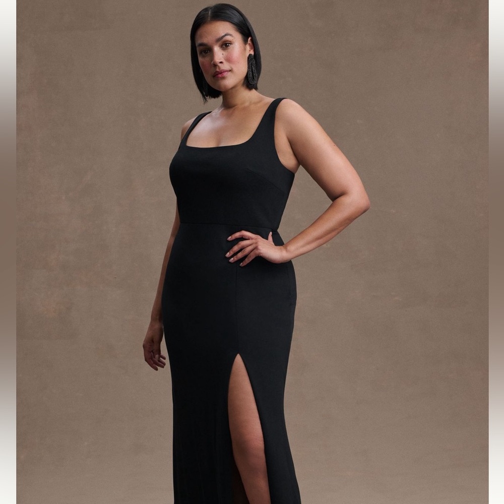 BHLDN Black Crepe Gown